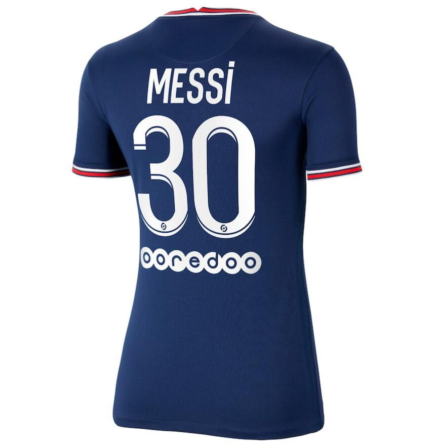 Women 2021/22 Maillot PSG Domicile Home Kit Soccer Jersey Messi #30 printing